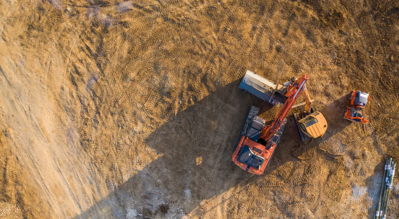 Vue aérienne d'un chantier